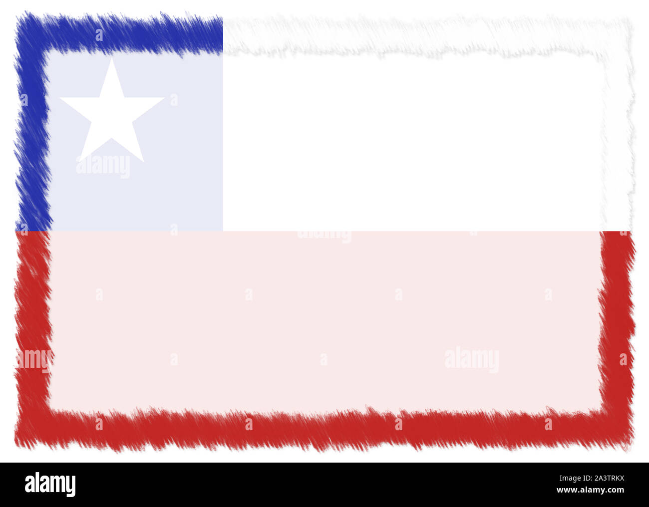 A la frontière avec le Chili drapeau national. Coup de pinceau. Les éléments de modèle pour votre certificat et diplôme. Orientation horizontale. Banque D'Images