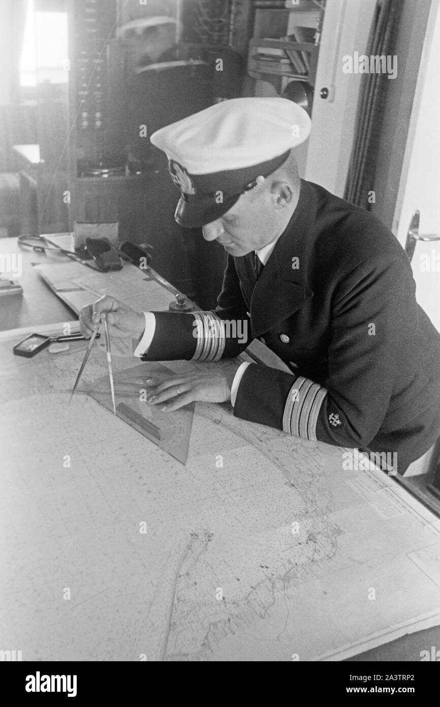 Un deck der Kaiser, Seedienst Ostpreußen, 1934-1939. À bord du Kaiser, le Service naval est de la Prusse, 1934-1939. Banque D'Images