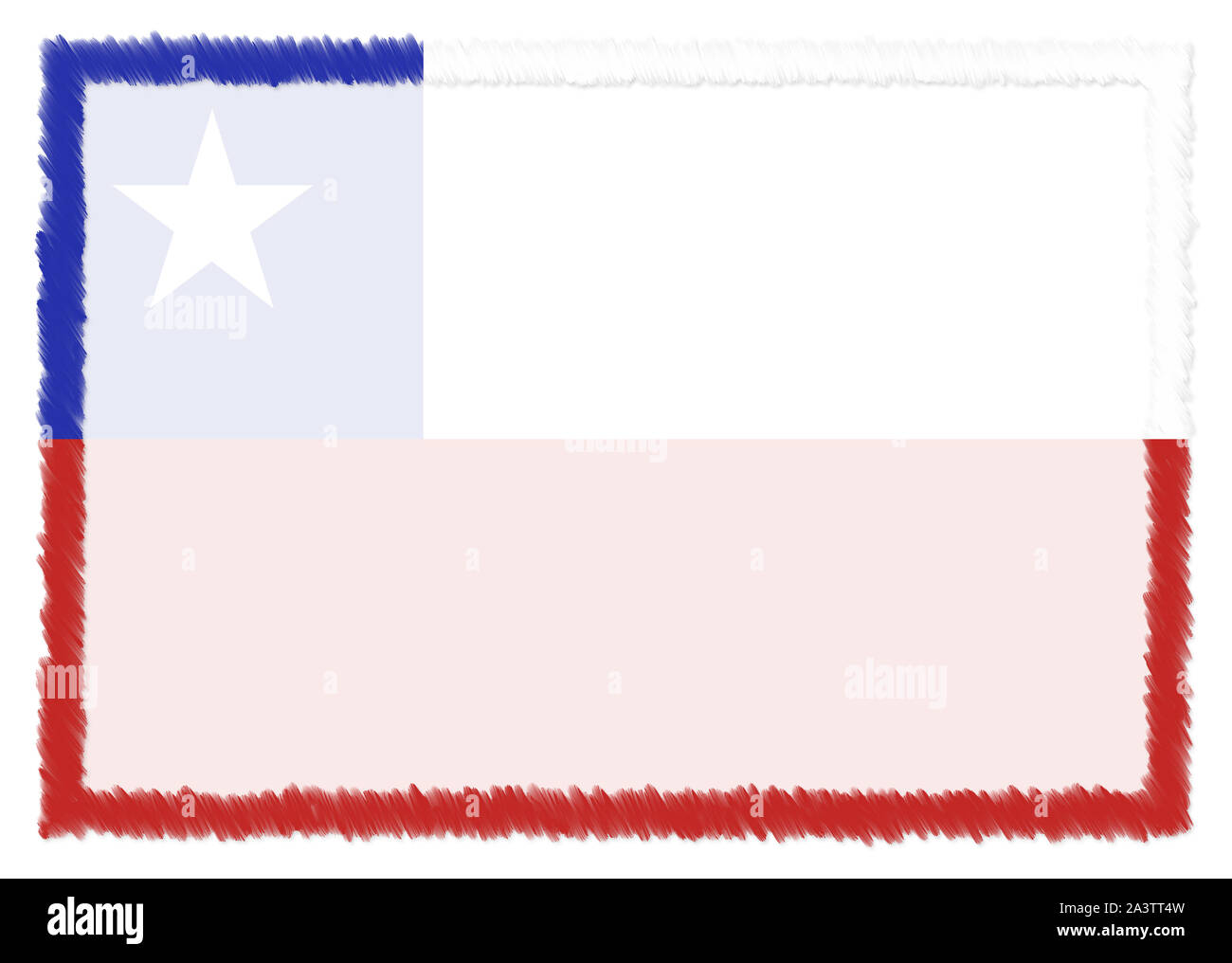 A la frontière avec le Chili drapeau national. Coup de pinceau. Les éléments de modèle pour votre certificat et diplôme. Orientation horizontale. Banque D'Images