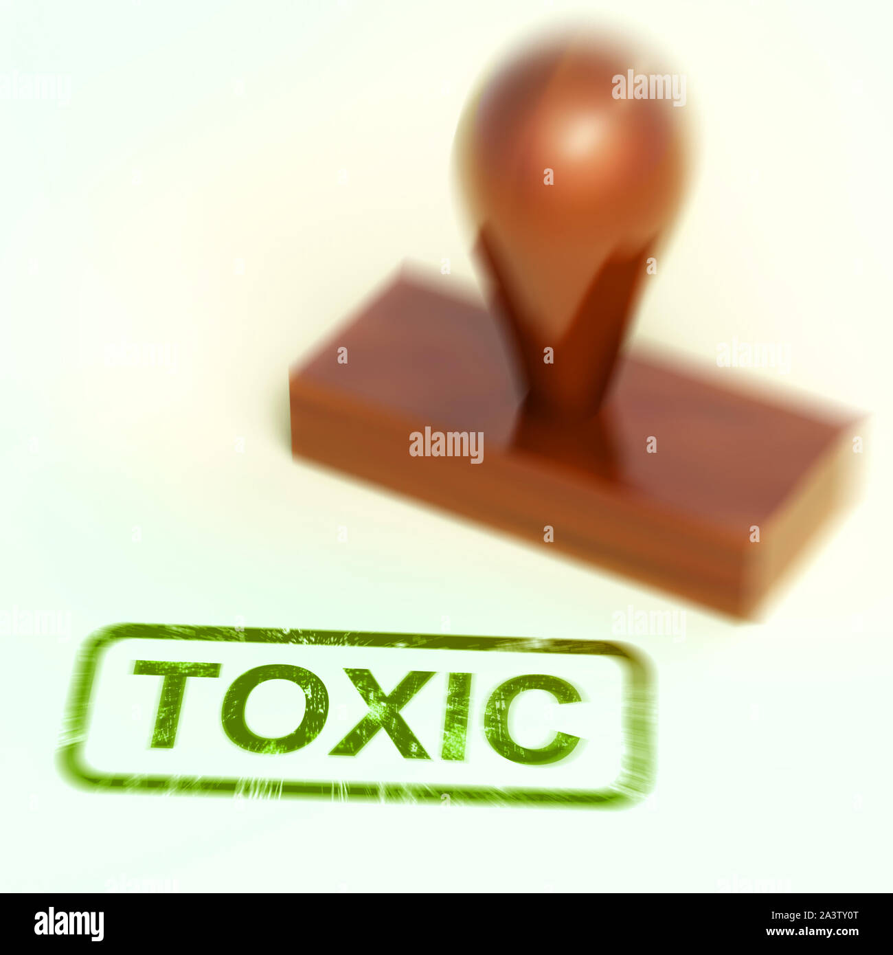 Timbre toxique Toxique Nocif et mortel signifie. L'effet du rayonnement dangereux ou des matériaux dangereux - 3d illustration Banque D'Images
