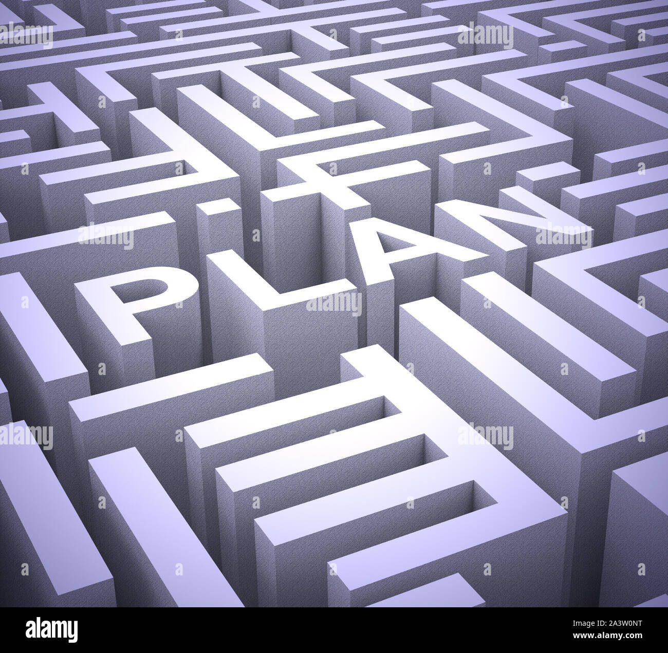 Concept Plan icône signifie que la préparation et l'organisation d'un projet. Plan d'arrangements ou les objectifs stratégiques - 3d illustration Banque D'Images