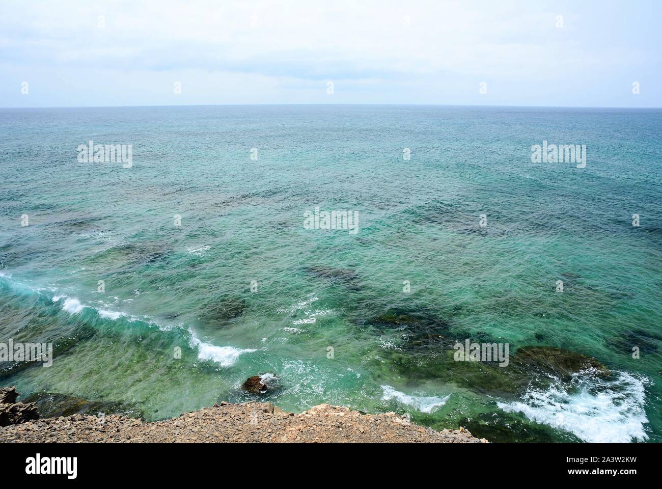 Belle vue sur l'Océan Atlantique décor de la Punta Jandia, la partie sud-ouest de l'île de Fuerteventura. Banque D'Images