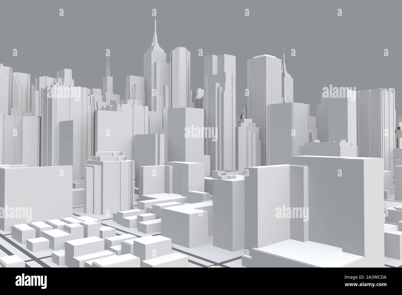 Image 3D render, vue aérienne du paysage urbain historique. Le rendu 3d. Banque D'Images