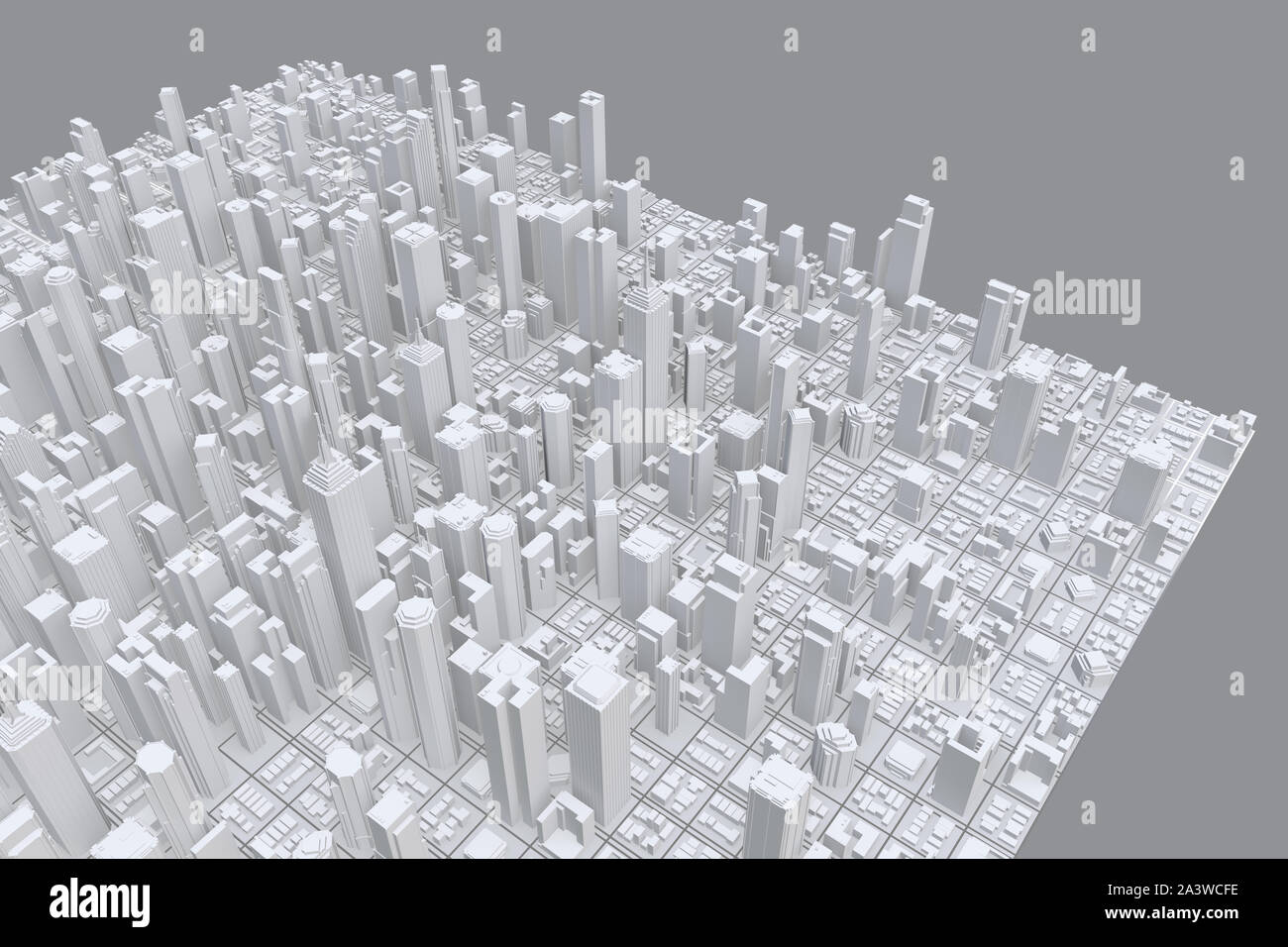 Mega city Techno, urbain et technologie futuriste des concepts. Le rendu 3d. Banque D'Images