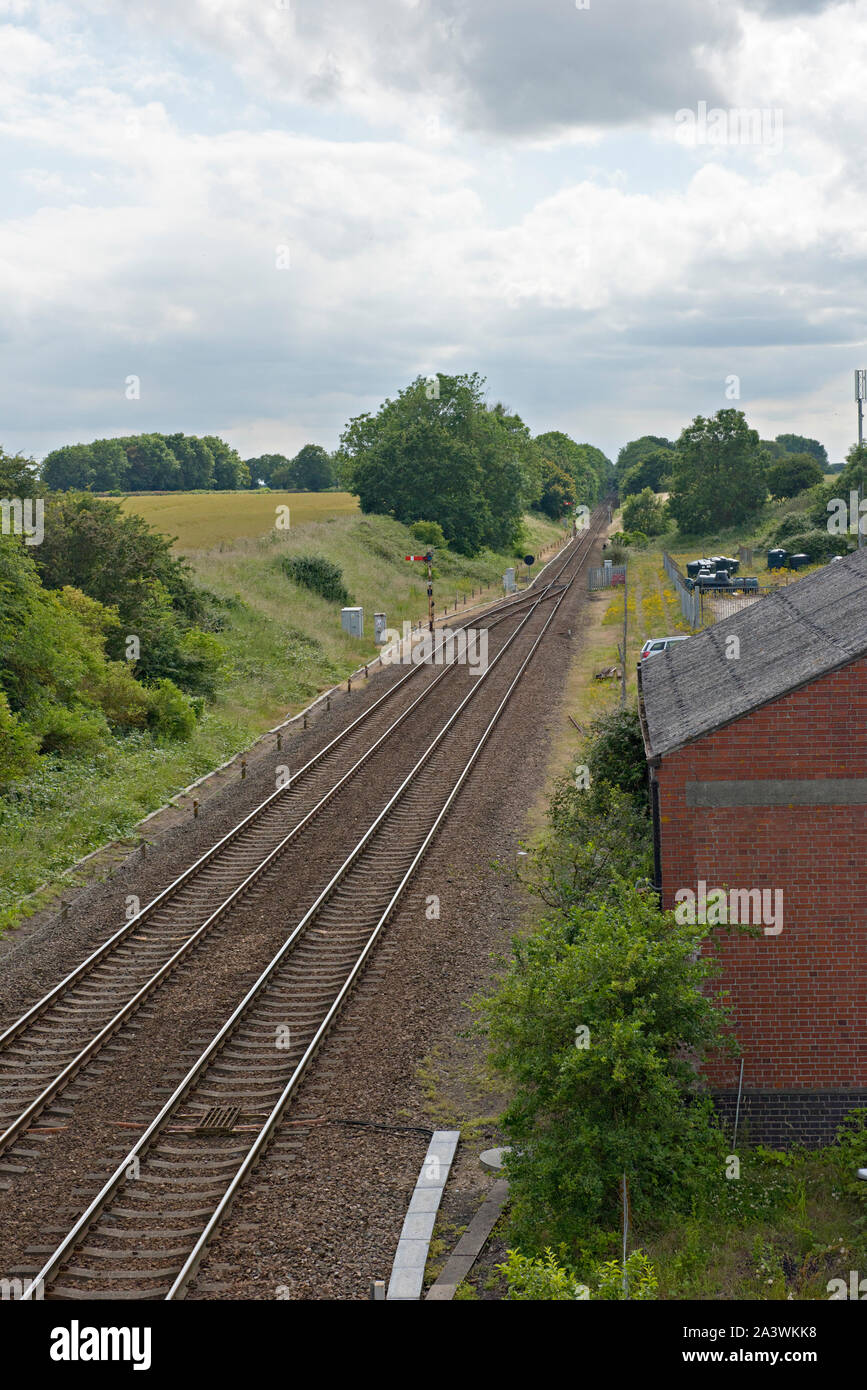 Passage ou passage en boucle à la gare d'Acle, Norfolk, Angleterre Banque D'Images