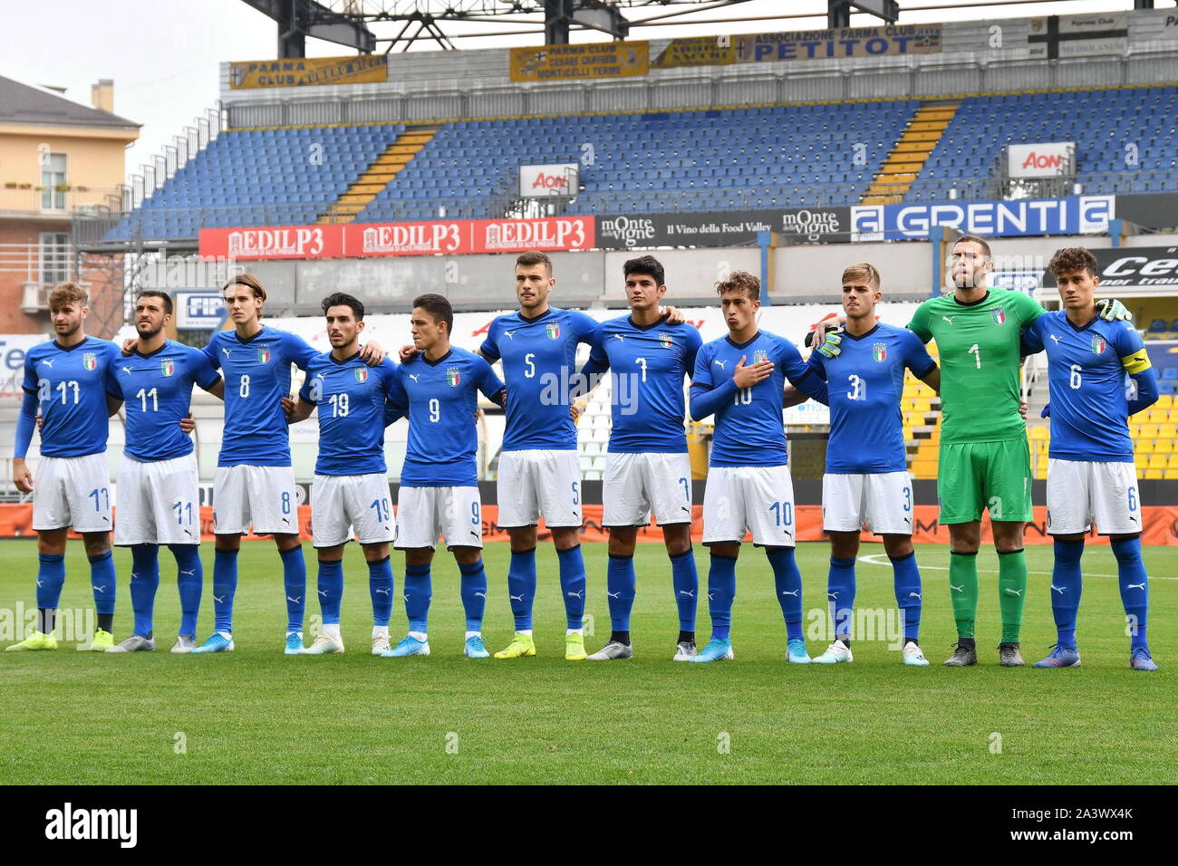 Au cours de l'équipe nationale italienne 'Tournoi' 2019 8 Nazioni - moins  de 20 - l'Italie contre l'Inghilterra , Parme, Italie, 09 mai 2019, l'équipe  italienne de football soccer Photo Stock - Alamy