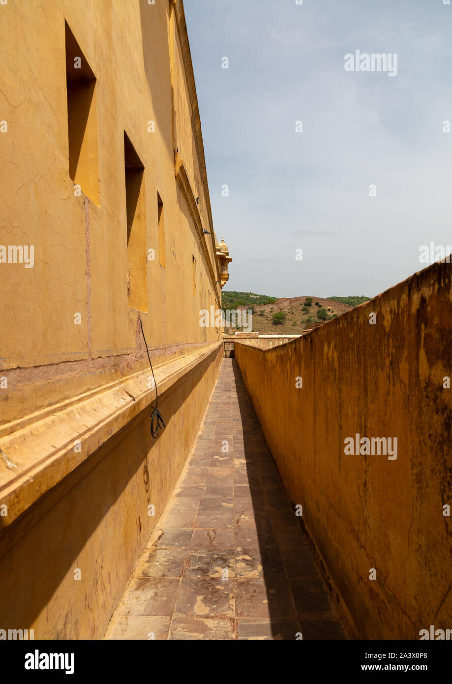 Jaigarh fort les murs, Rajasthan, Amer, Inde Banque D'Images