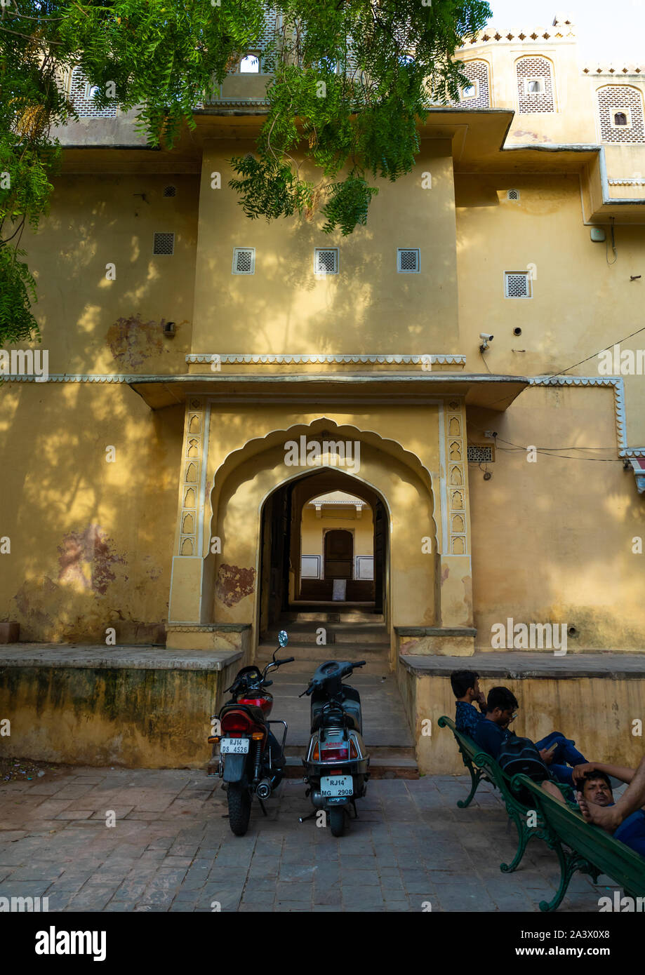 L'arrière du Hawa Mahal Palace de vent, Rajasthan, Jaipur, Inde Banque D'Images