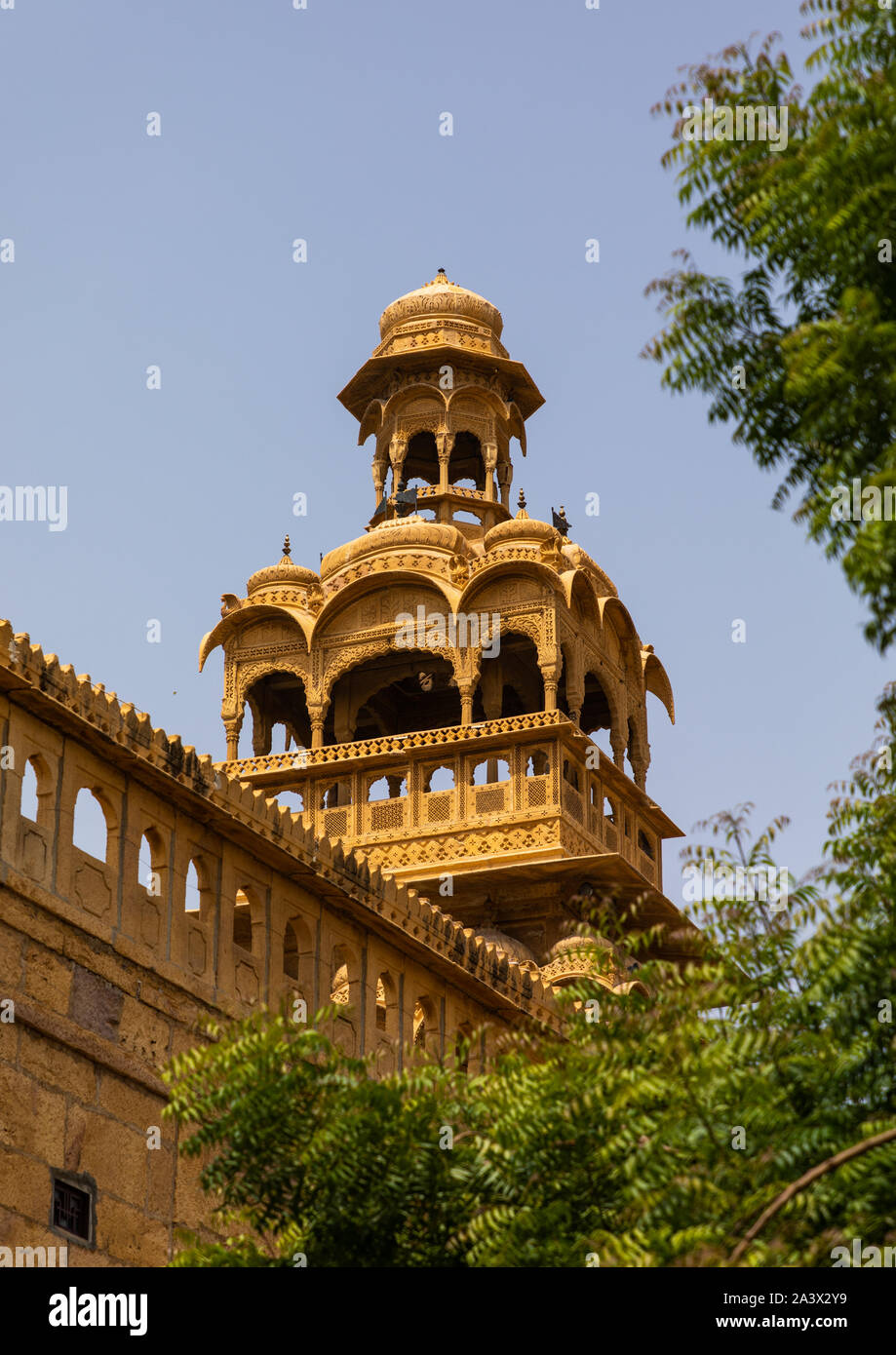 Vieux Mandir Palace, Rajasthan, Jaisalmer, Inde Banque D'Images