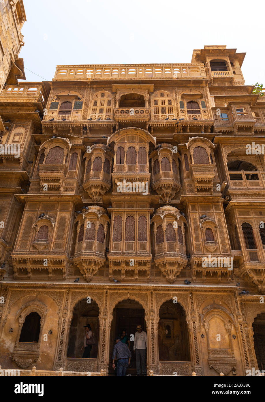 Vieux haveli façade, Rajasthan, Jaisalmer, Inde Banque D'Images
