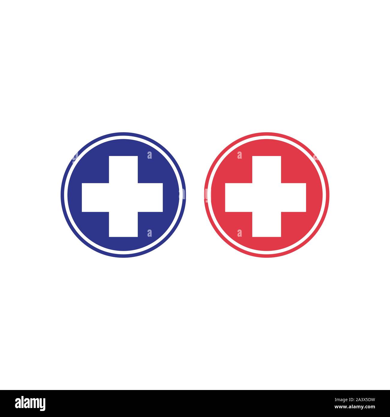 Médicaux de santé modèle Logo design illustration vectorielle. Rouge et bleu logo médical - vecteur. Illustration de Vecteur