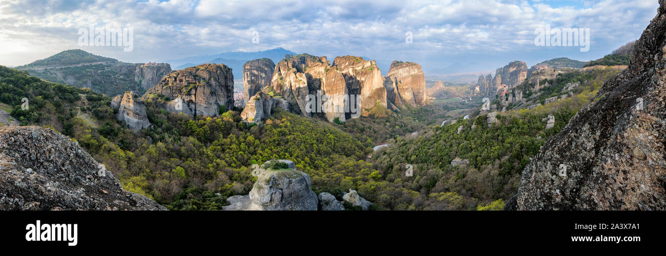 Vue panoramique sur les météores en Grèce Banque D'Images