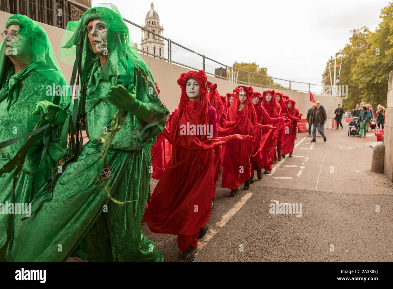 Trafalgar Square, Londres, Royaume-Uni. 10 Oct 2019. Scènes autour de Trafalgar Square que l'Extinction rébellion protester entre dans sa quatrième journée. Penelope Barritt/Alamy Live News Banque D'Images