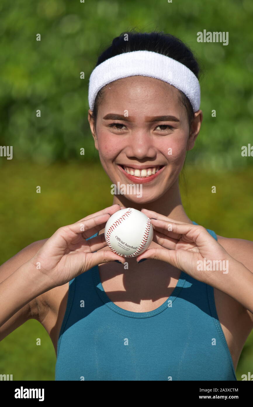 Athlète féminine de la minorité Smiling Banque D'Images