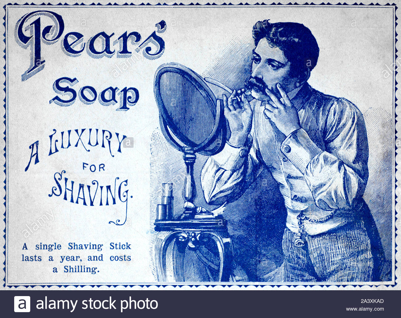 L'époque victorienne, les poires de rasage homme rasage Savon Stick, vintage advertising à partir de 1897 Banque D'Images