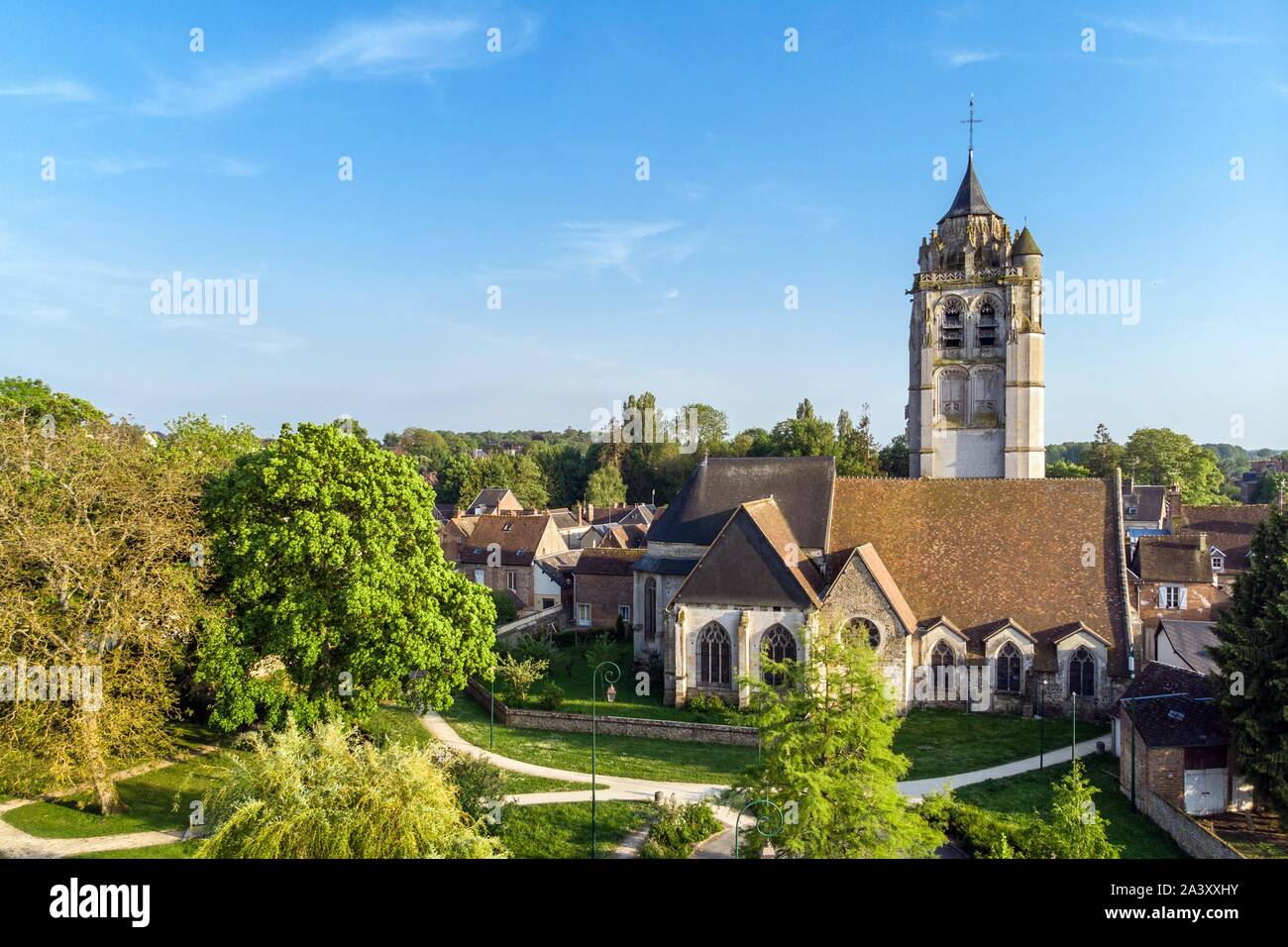 Vue aérienne de l'PARK ET SAINT-GERMAIN, RUGLES, EURE (27), FRANCE Banque D'Images
