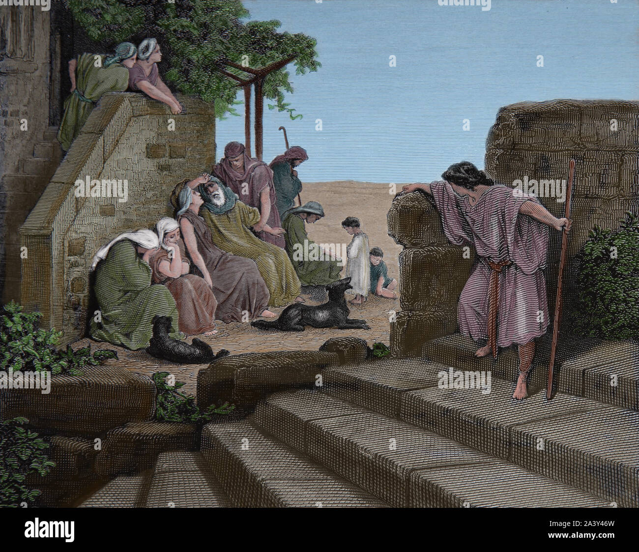Le retour du fils prodigue. (Luc 15:18, 19). La gravure. Illustration de la Bible par Gustave Dore. 19e siècle. Plus tard. Banque D'Images