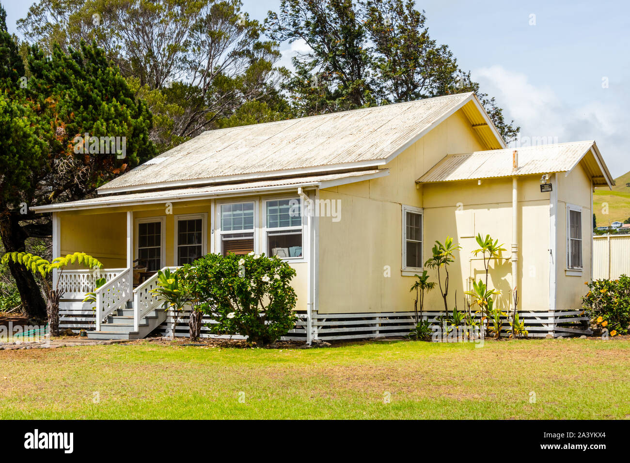 Hawai'i, la Grande Île, Kamuela, Parker Ranch, maison de gardien Banque D'Images