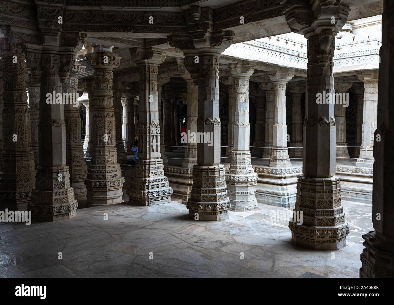 Tirthankar Jain temple en marbre, Rajasthan, Ranakpur, Inde Banque D'Images