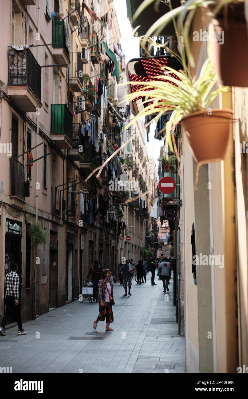 Streetlife de El Raval de Barcelone - Impressions Banque D'Images