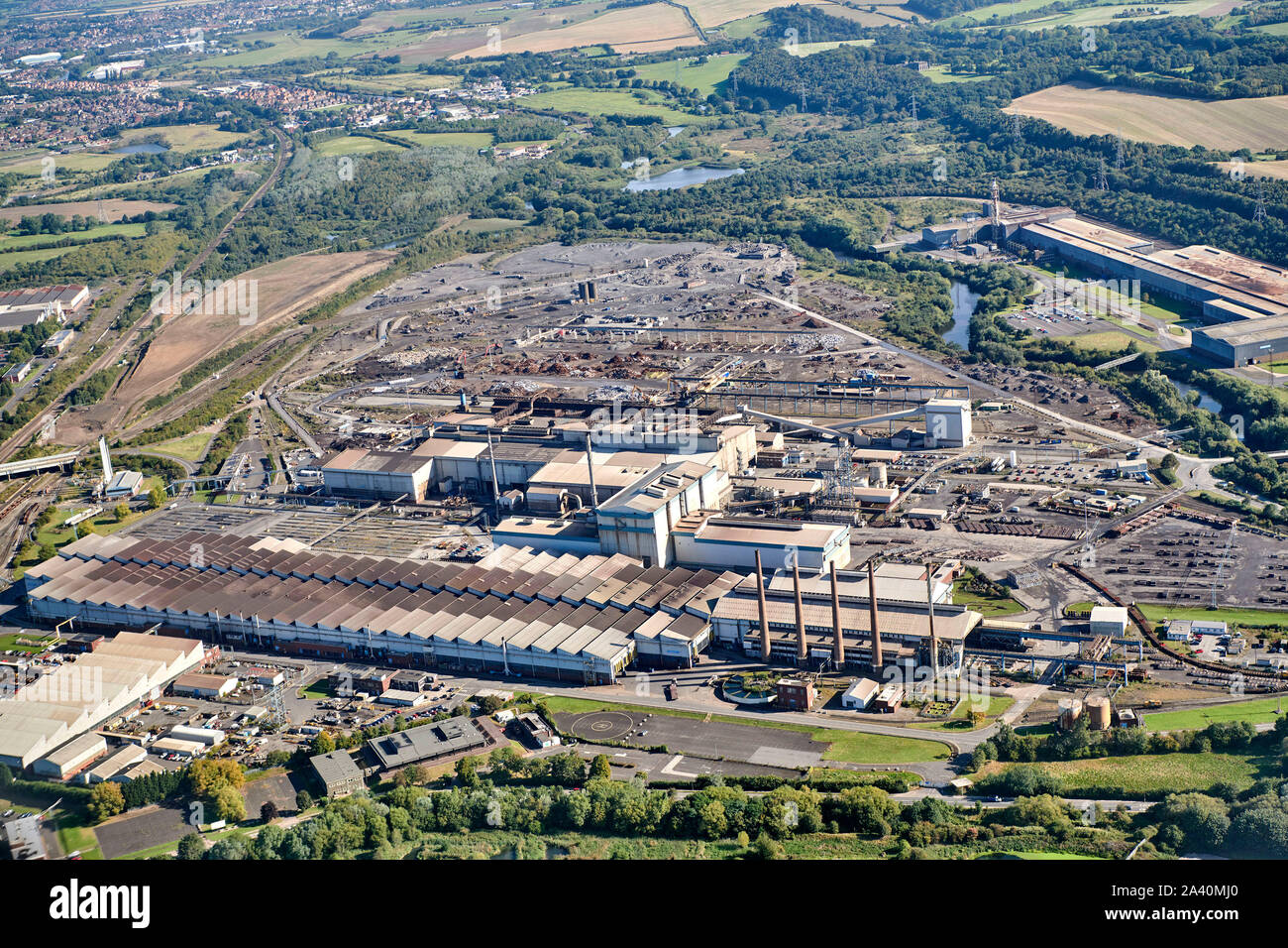 Une vue aérienne, de liberté Steel works, Rotherham, South Yorkshire, dans le nord de l'Angleterre UK Banque D'Images