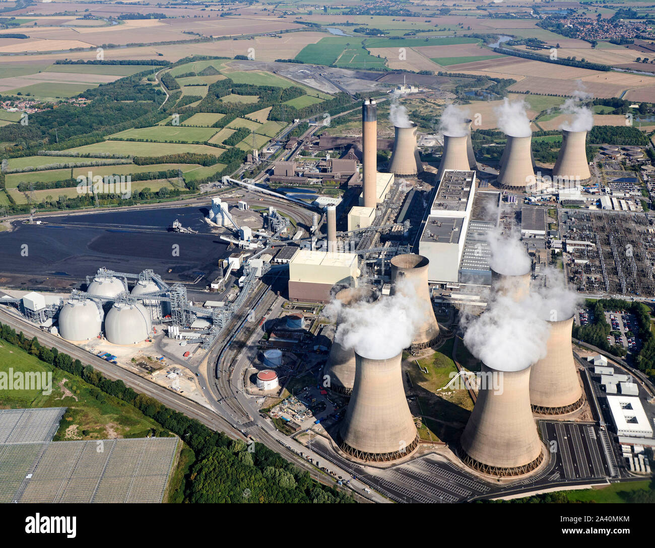 Une vue aérienne de Drax Power Station, North Yorkshire du Nord, Angleterre, RU Banque D'Images