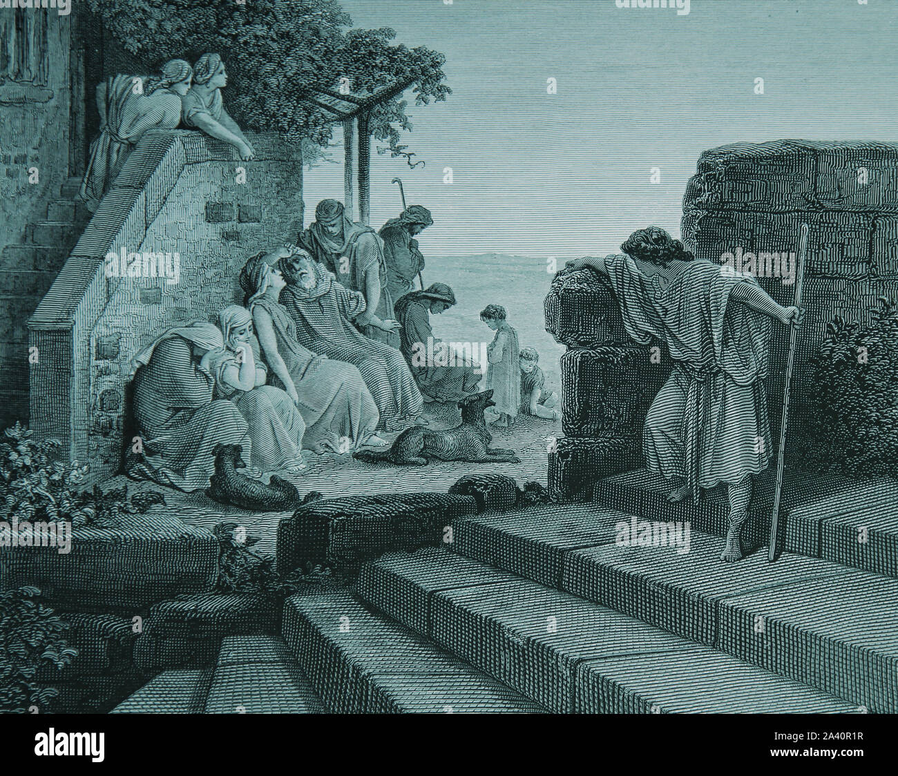 Le retour du fils prodigue. (Luc 15:18, 19). La gravure. Illustration de la Bible par Gustave Dore. 19e siècle. Banque D'Images