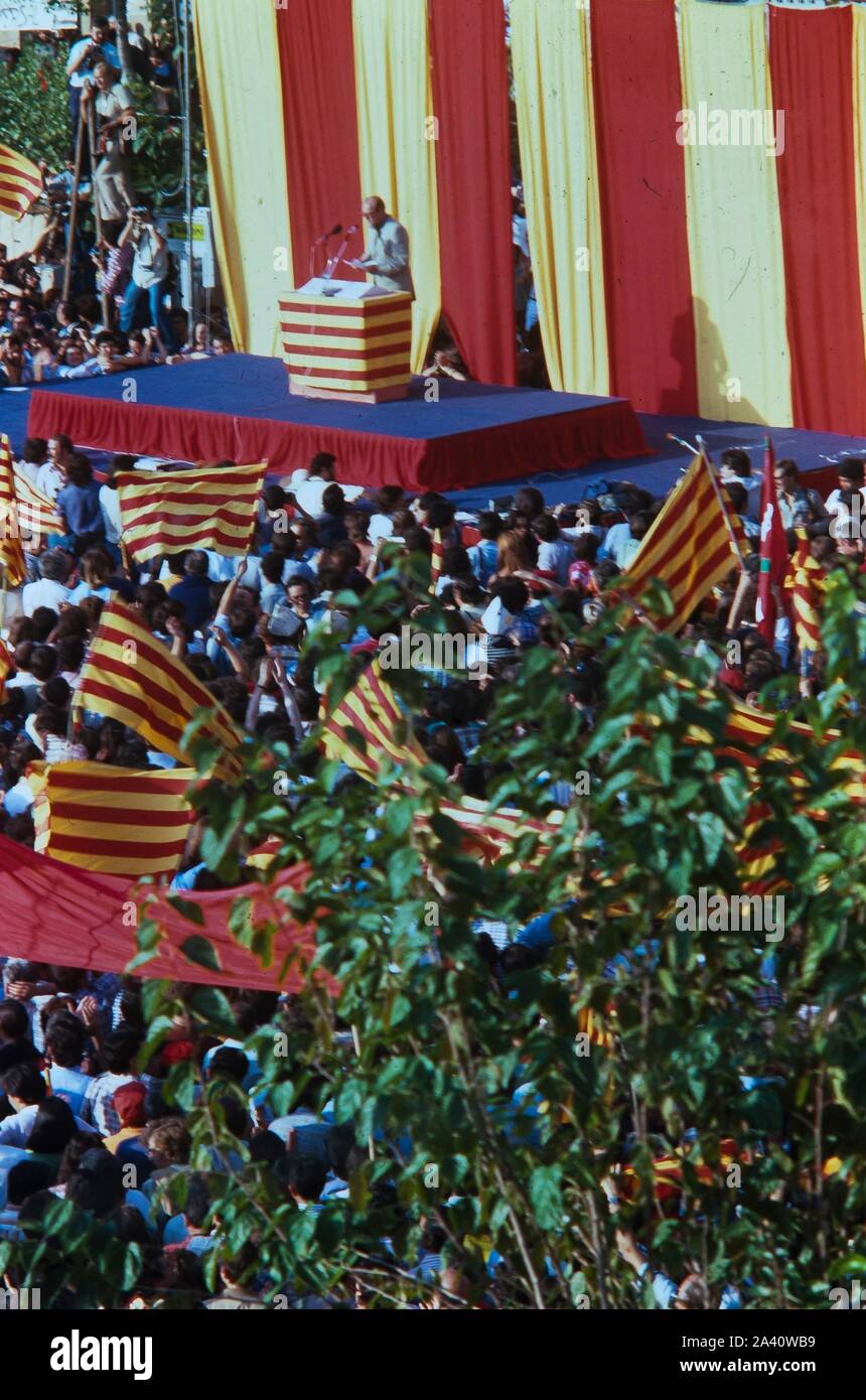 11 septembre 1976 Démonstration, Sant Boi de Llobregat, Barcelone. Jordi Carbonell. Banque D'Images