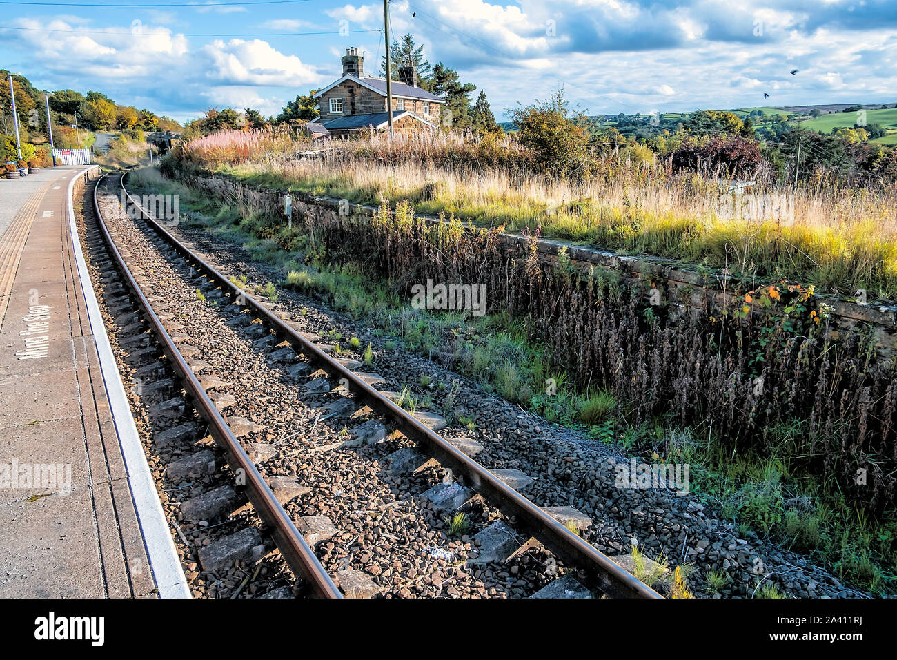 Lealholm, sur la staion Esk Valley Railway, Yorkshire du Nord. Banque D'Images