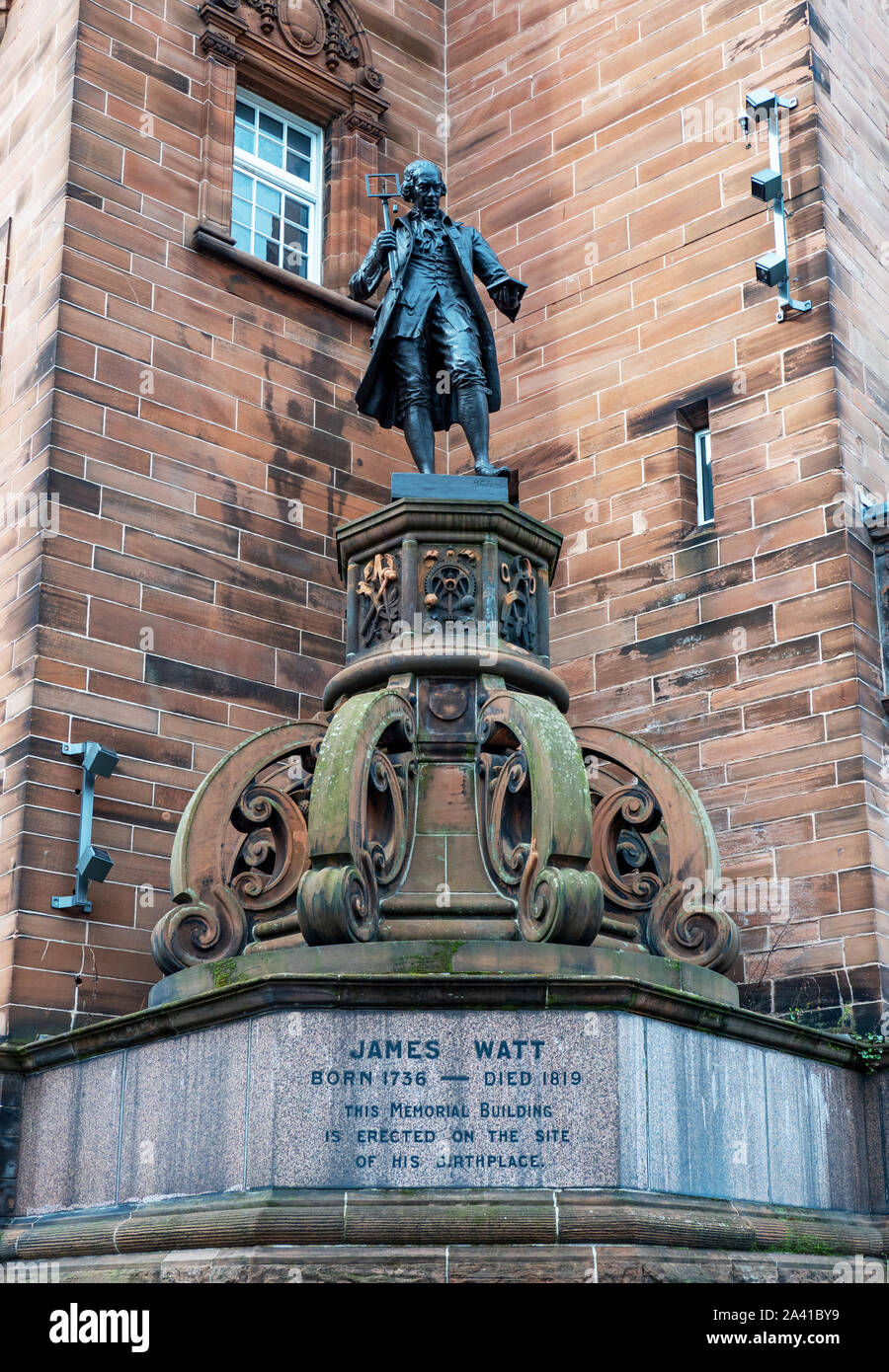 Statue de James Watt, ingénieur écossais, Greenock, Fonfría, Écosse, Royaume-Uni. Banque D'Images