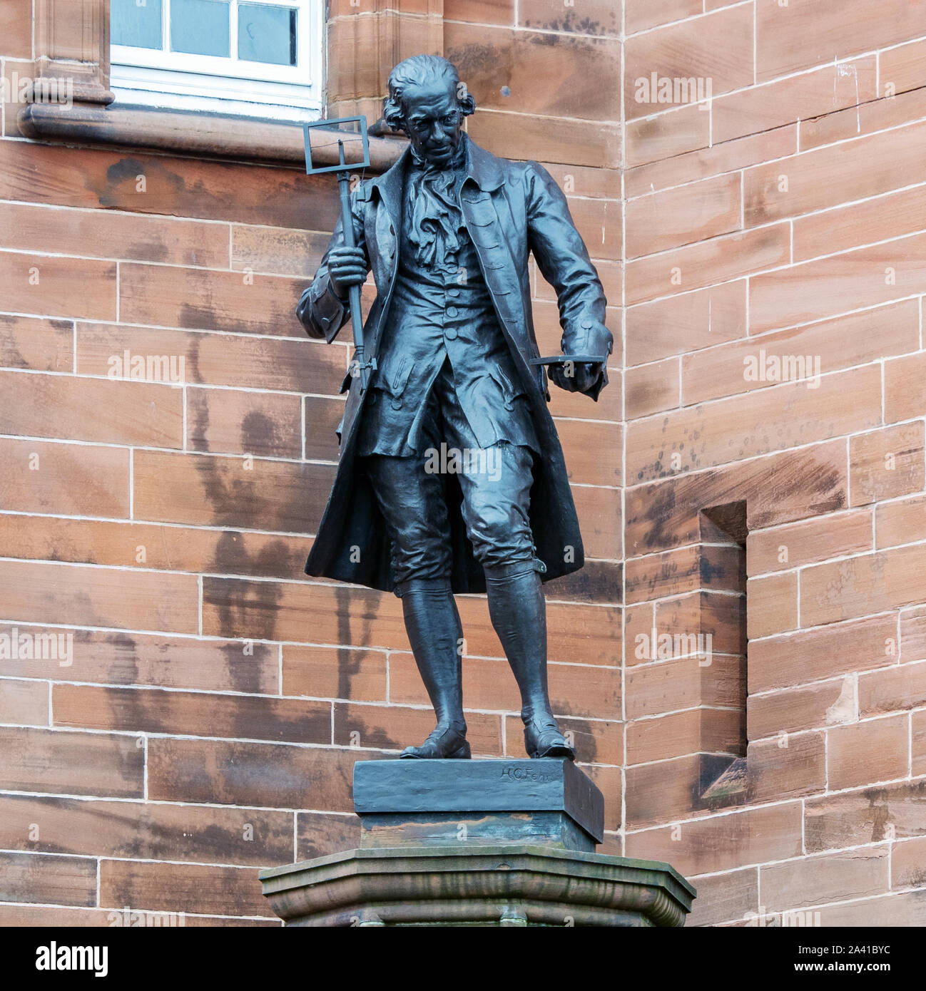 Statue de James Watt, ingénieur écossais, Greenock, Fonfría, Écosse, Royaume-Uni. Banque D'Images