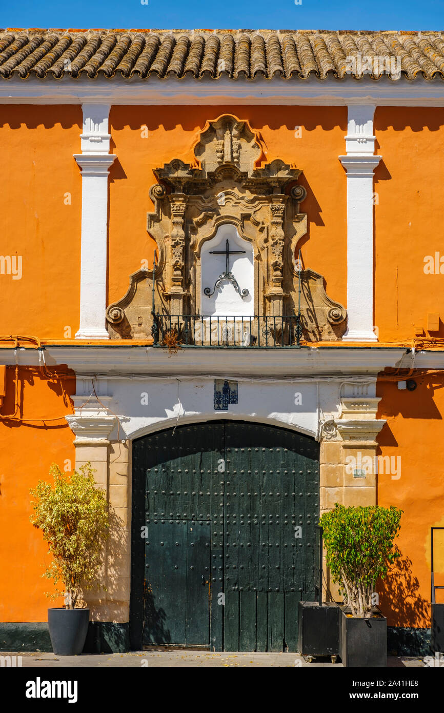 Façade d'un palais. Puerto de Santa Maria, Cadiz Province. Le sud de l'Andalousie, espagne. L'Europe Banque D'Images