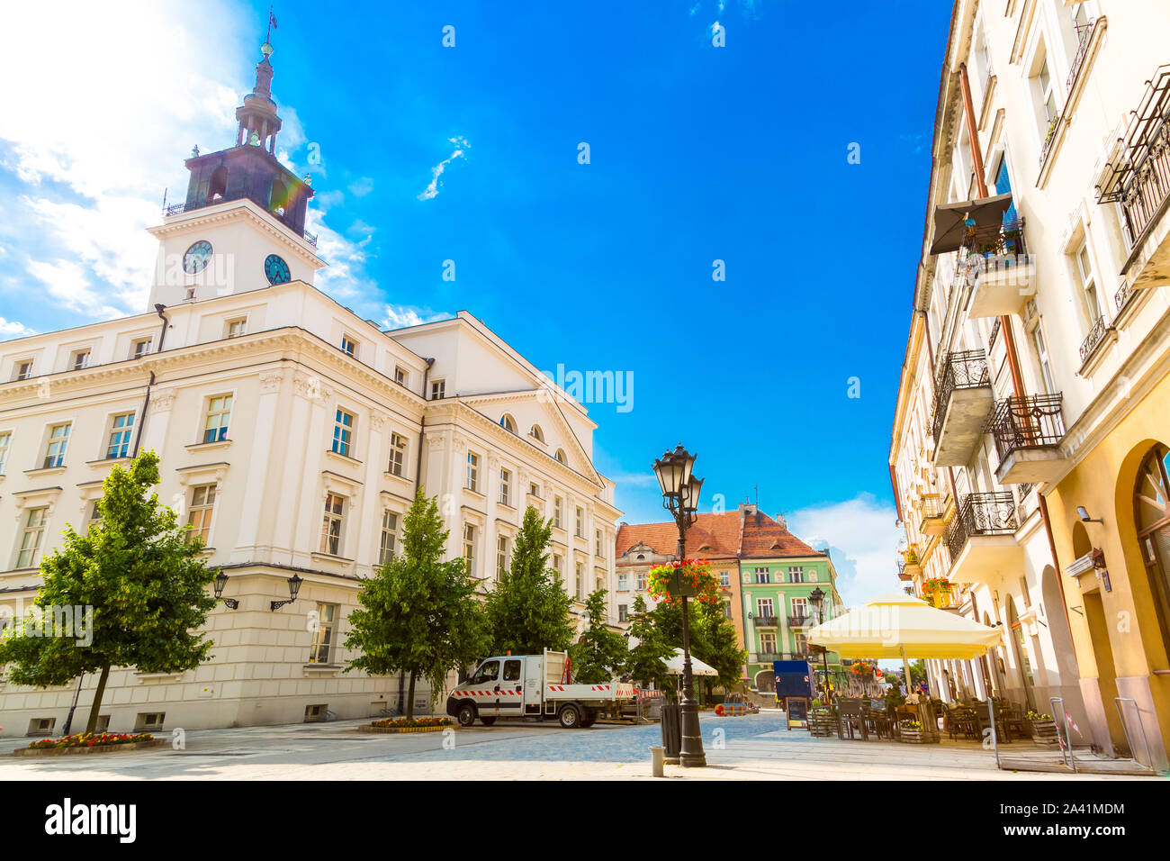 Place de la vieille ville et de ville dans la ville de Kalisz, Pologne Banque D'Images
