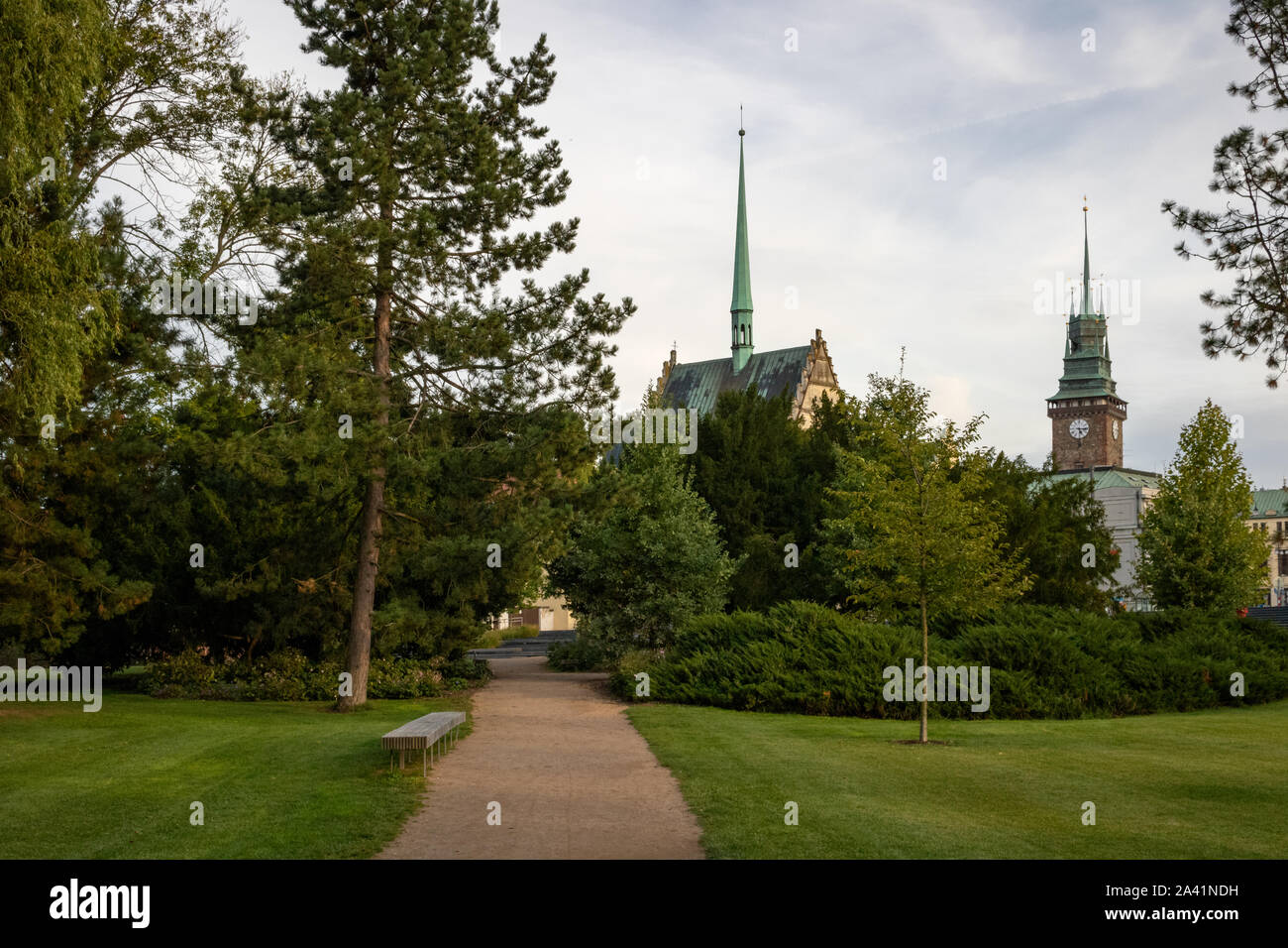 Park à Pardubice, République Tchèque Banque D'Images