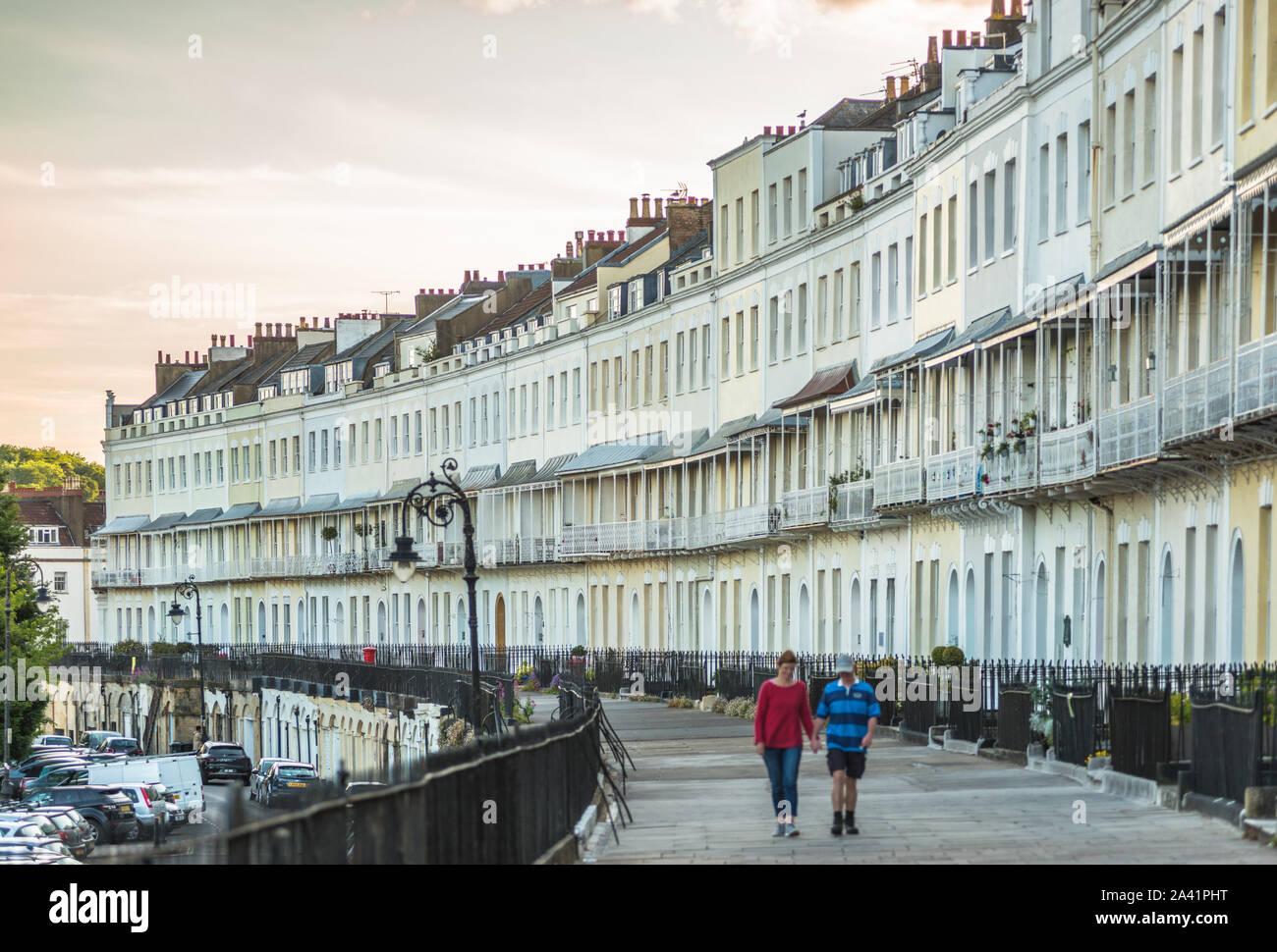 Royal York Crescent, Clifton Bristol. Réputée pour être la plus longue rue géorgienne en Europe. Avon. L'Angleterre. UK. Banque D'Images