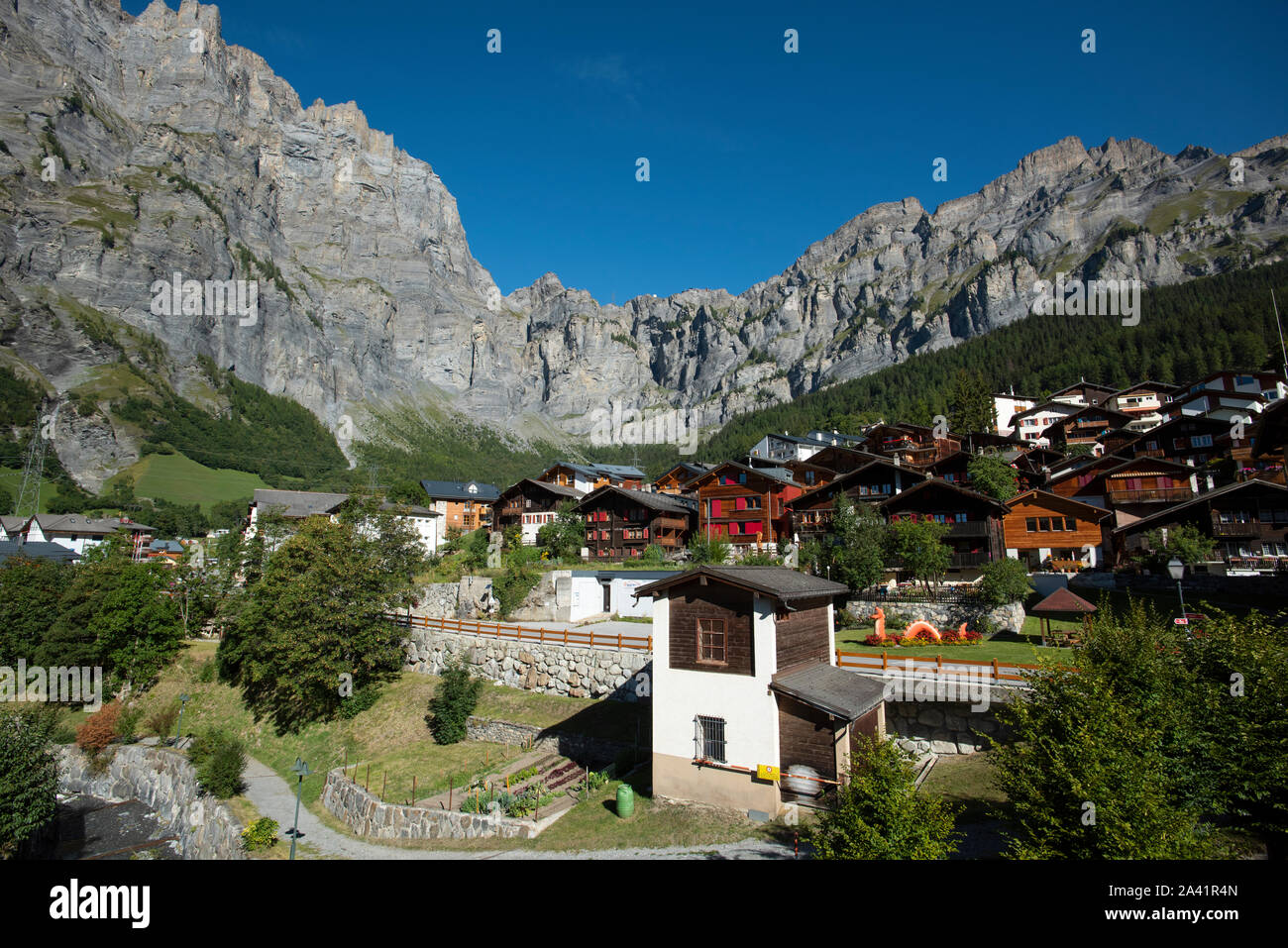 Leukerbad Valais Suisse Sept 2019 Leukerbad Loèche-les-Bains, Walliser , Leiggerbad, bien que connu localement comme Baadu) est une municipalité de la di Banque D'Images