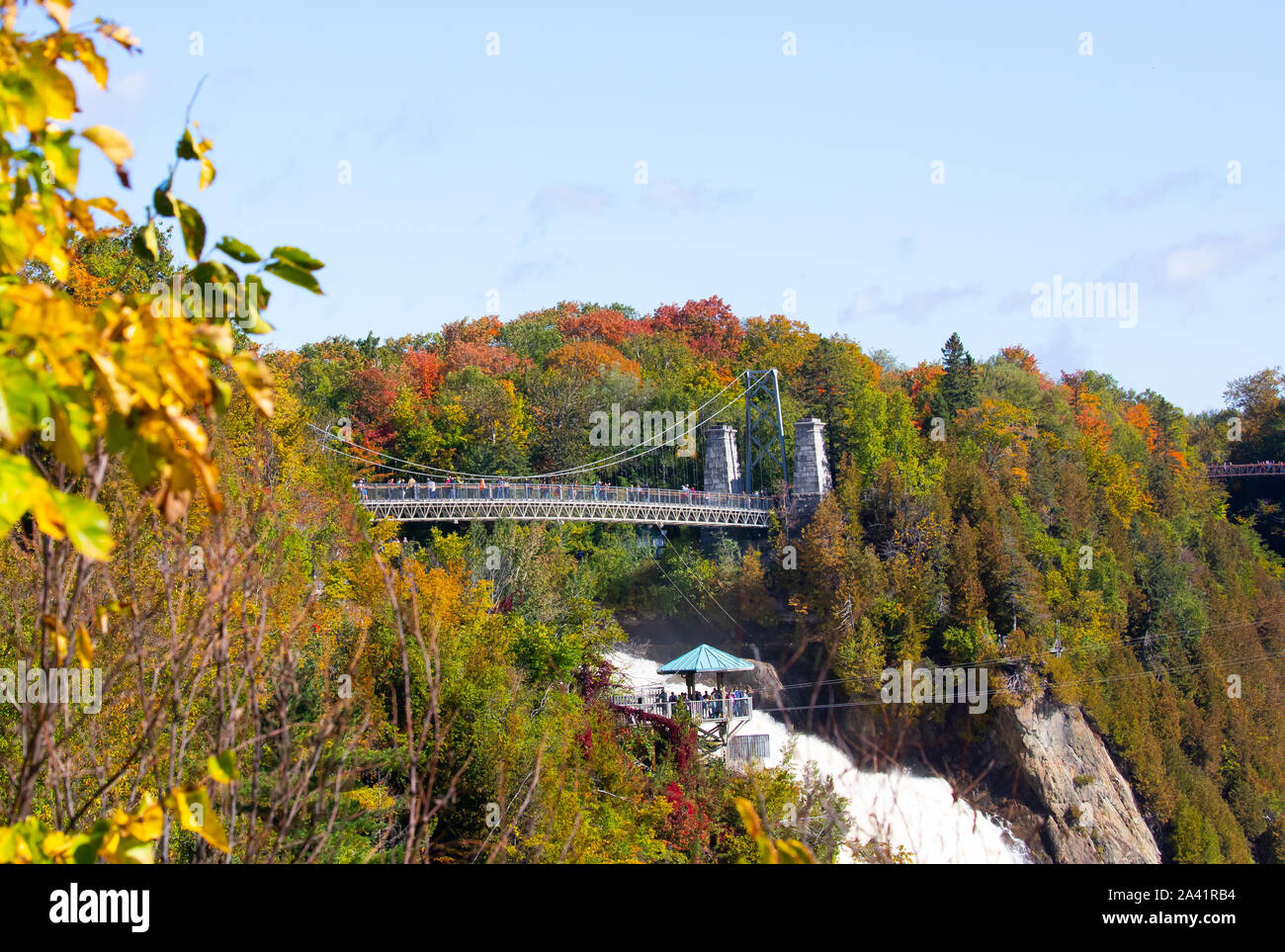Chutes Montmorency au Québec, Canada au cours de l'automne Banque D'Images