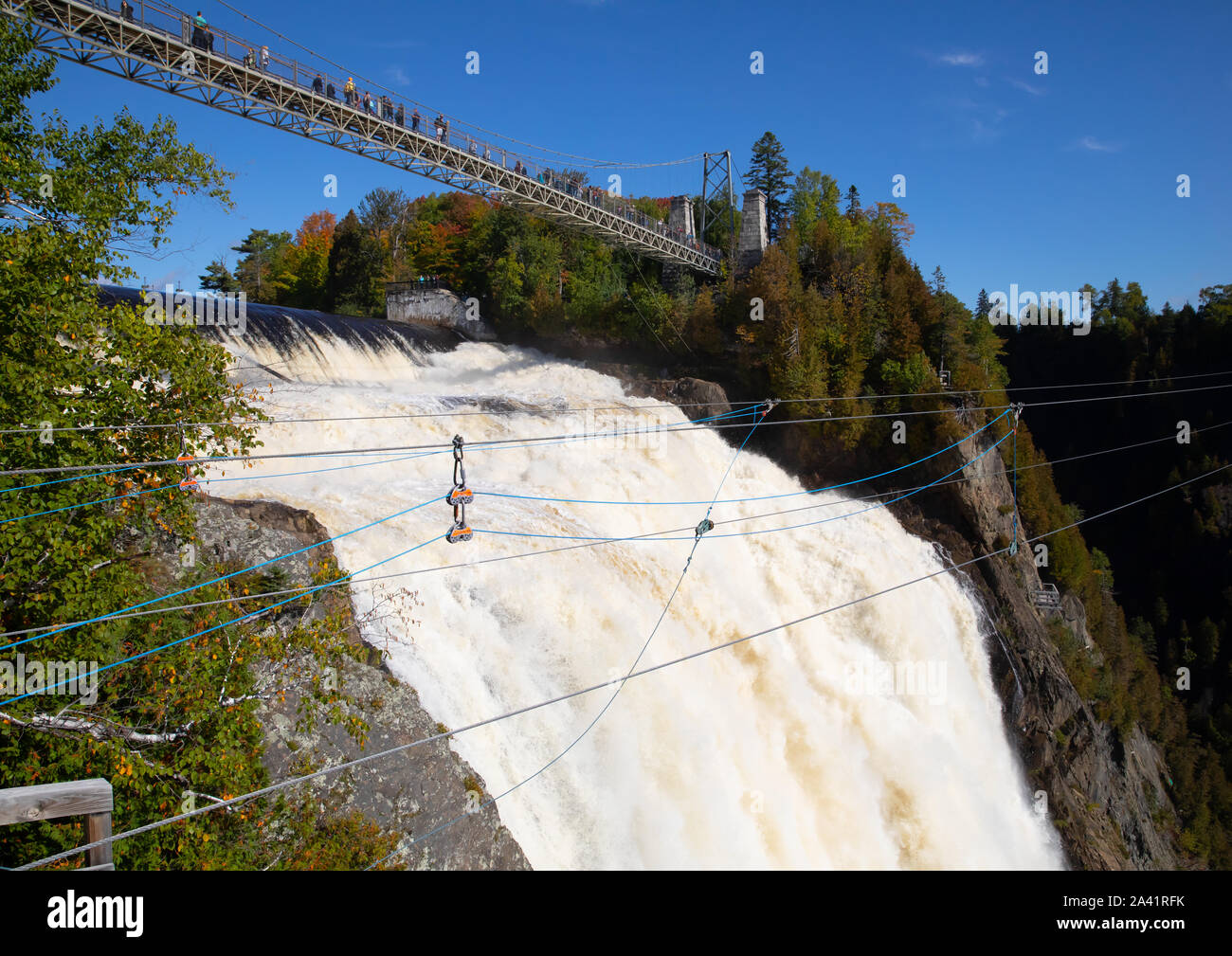 Chutes Montmorency au Québec, Canada au cours de l'automne Banque D'Images