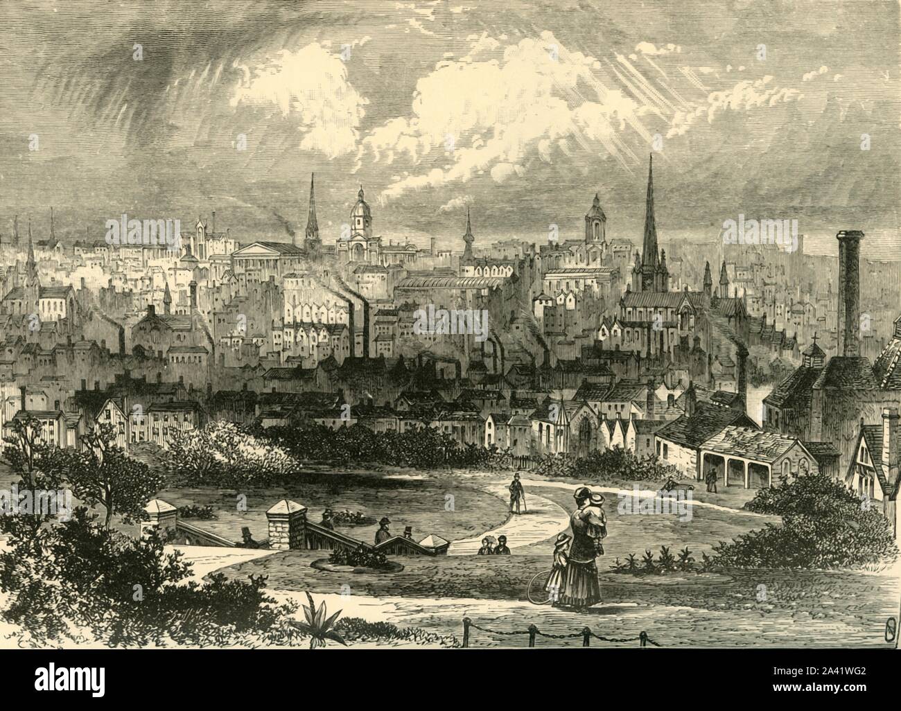 'Birmingham', 1898. La ville de Birmingham, s'est développé pendant la révolution industrielle et était connu à "la première ville de fabrication dans le monde". À partir de "notre propre pays, Volume II". [Cassell et Company, Limited, Londres, Paris &AMP ; Melbourne, 1898] Banque D'Images