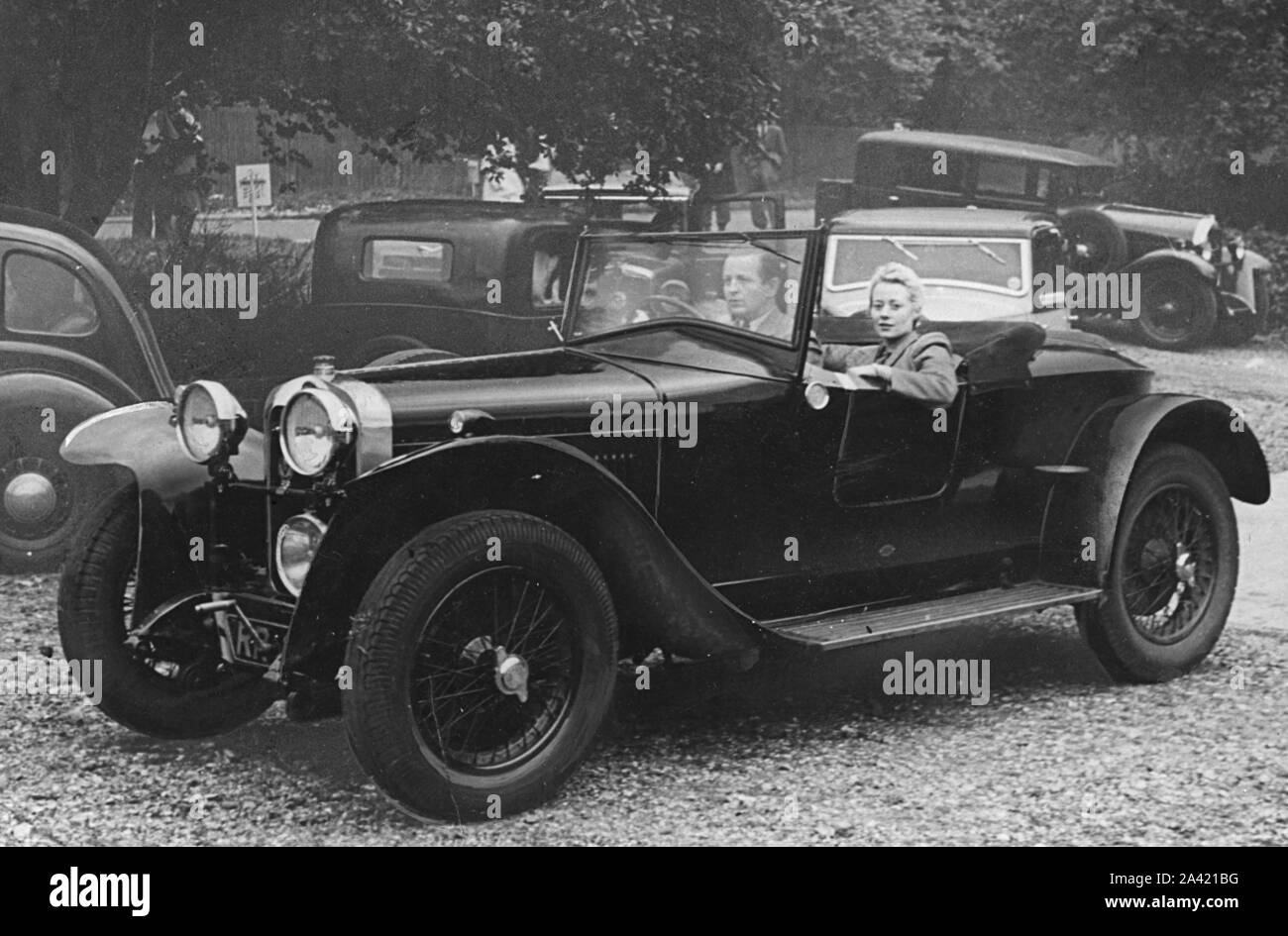Voiture delage Banque d'images noir et blanc - Alamy