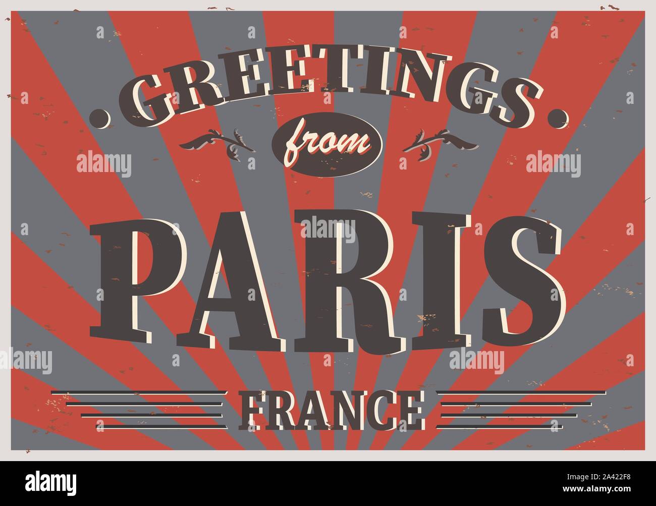 Paris Retro Vintage tin sign signe souvenir vecteur ou une carte postale des modèles. Thème du voyage. Illustration de Vecteur