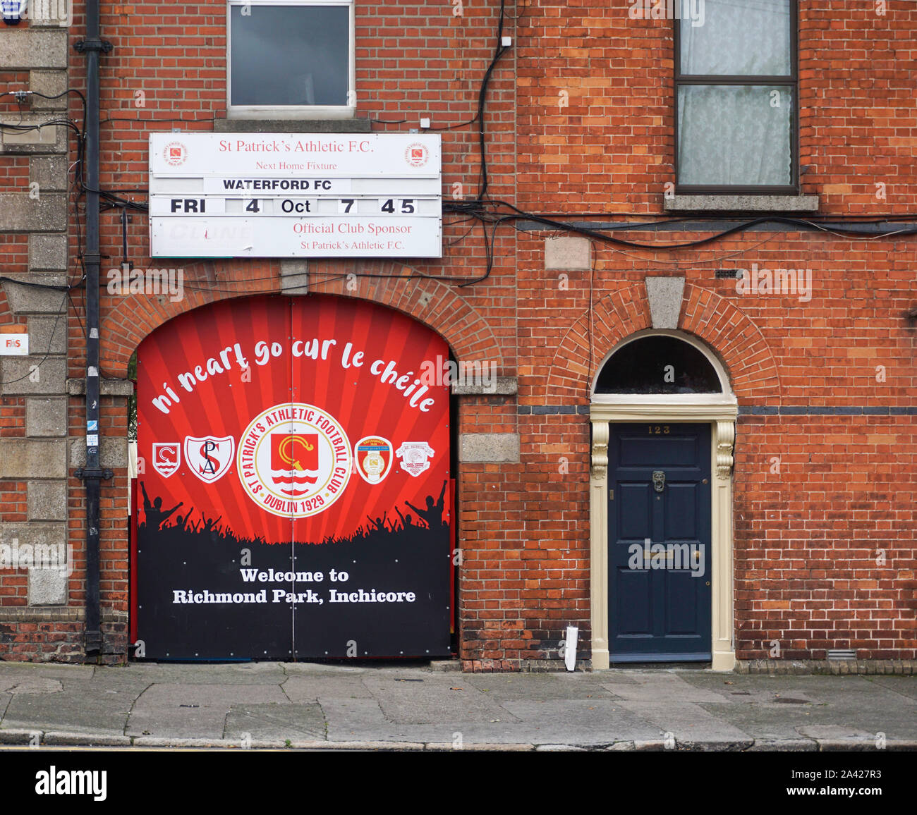 Une entrée de parc Richmond,inchicore accueil à St Patricks Athletic, une ligue d'Irlande de football Division Premier C Banque D'Images