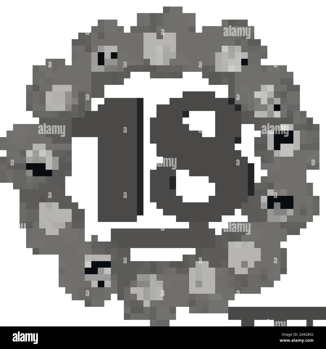 L'icône le 18 octobre. Pour la planification jour important. Bannière pour les jours fériés et les jours spéciaux. Vector illustration en noir et blanc. Illustration de Vecteur