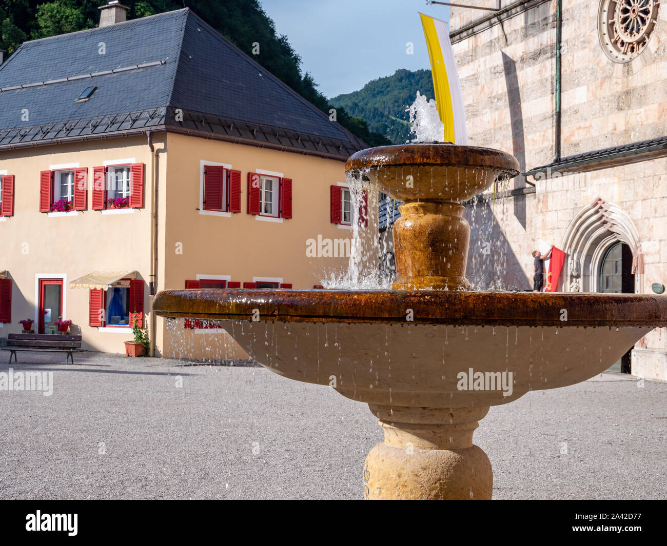 Le Prince Rupprecht fontaine à Berchtesgaden Banque D'Images