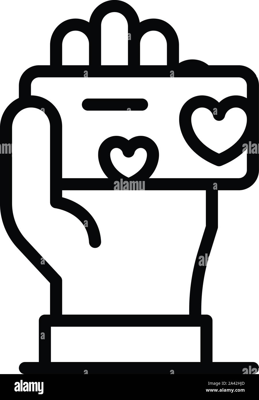 L'icône de la carte de fidélité, de style contour Illustration de Vecteur