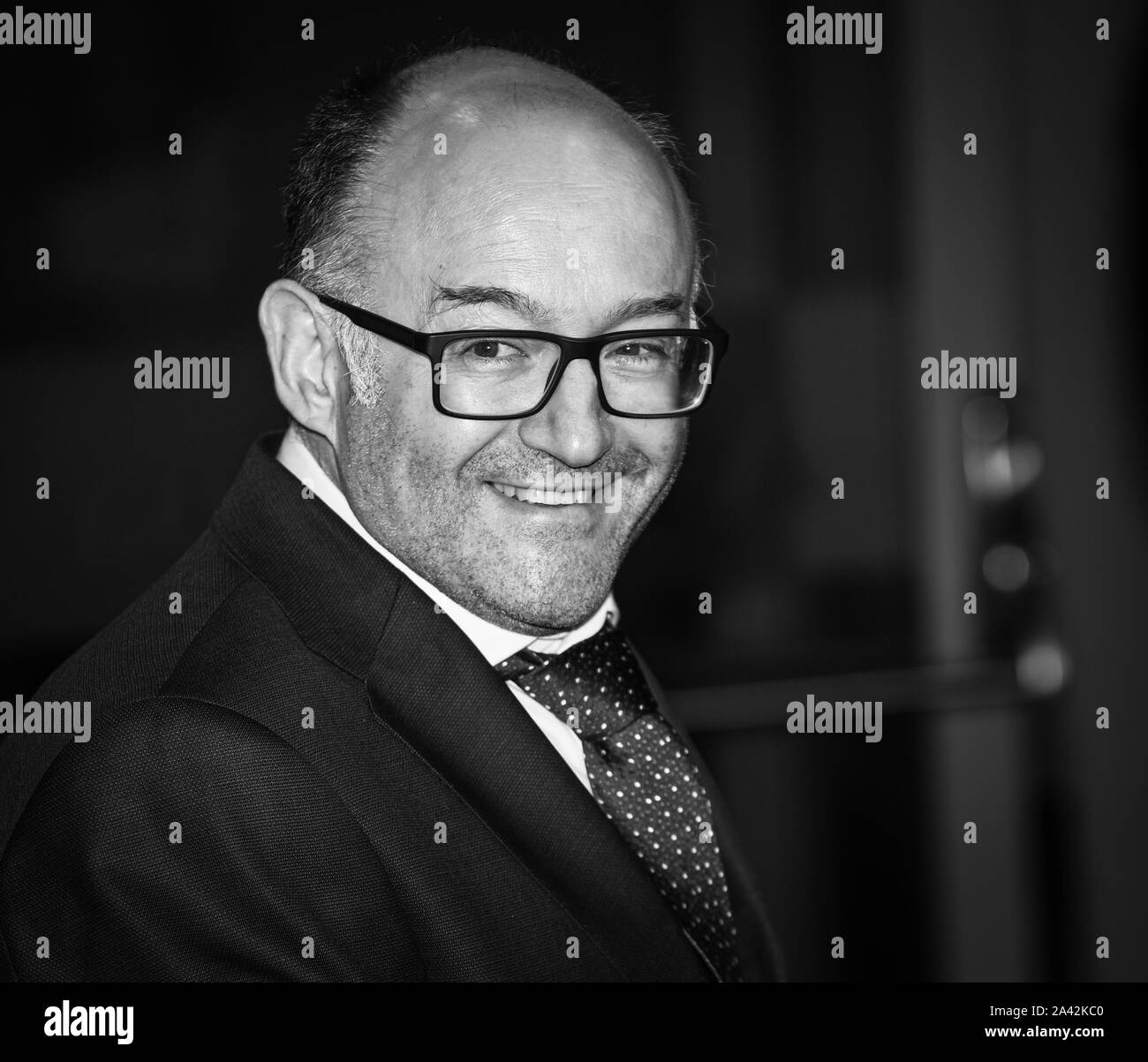 José Luis Rebordinos, directeur du Festival International du film de San Sebastián (Espagne), arrive au Palais Kursaal le 26th septembre 2019. Banque D'Images