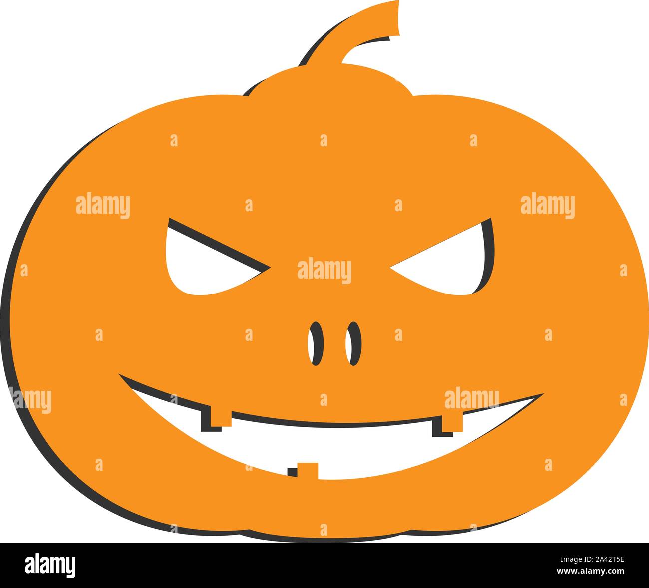 Spooky Halloween jack-o-lantern pumpkin isolated on white vector illustration Illustration de Vecteur
