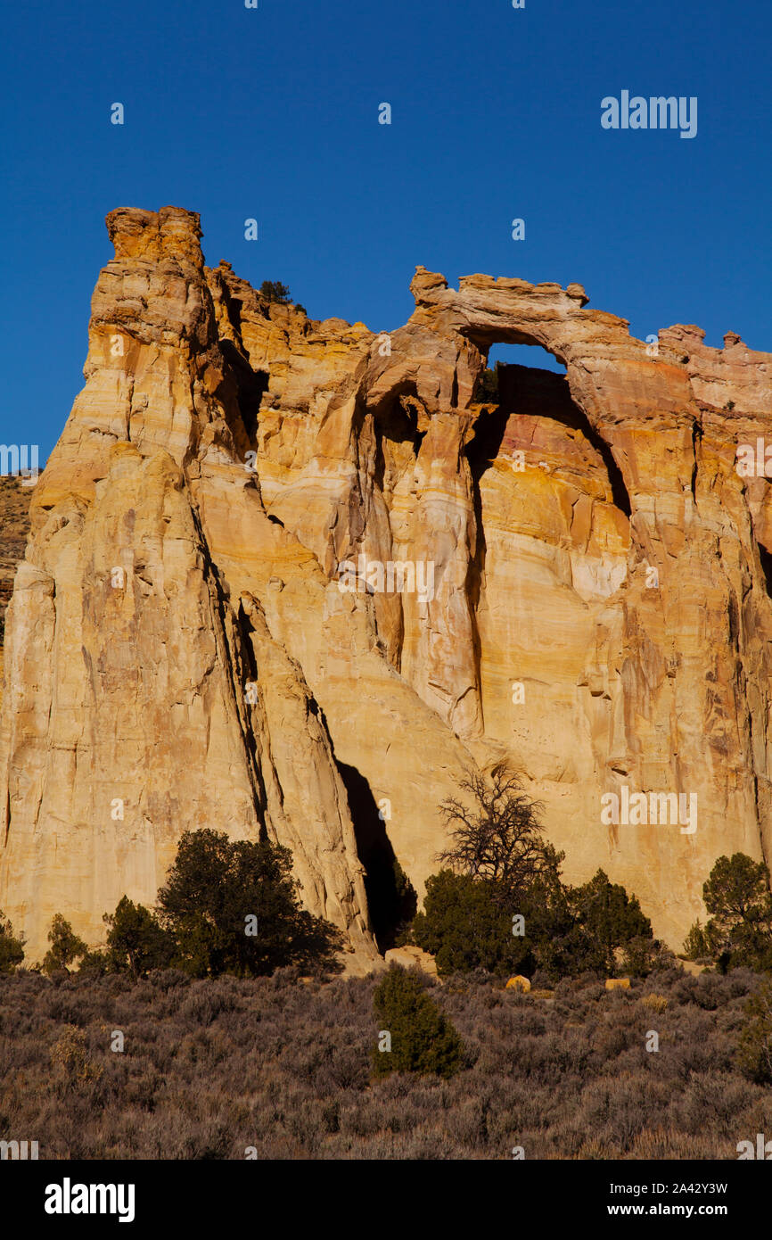 Grosvenor Arch sur Cottonwood Canyon Road, Grand Staircase Escalante National Monument (Utah). Banque D'Images