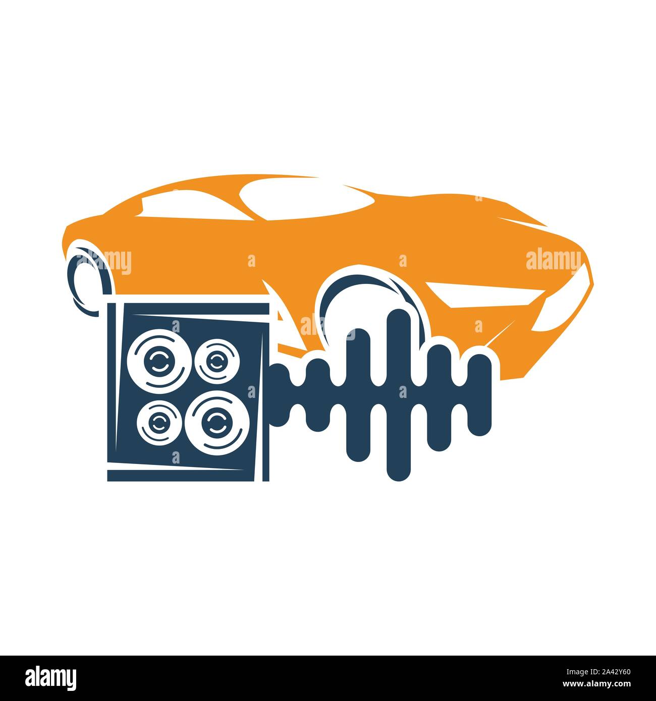 Le Président du système de voiture audio Beat Box Modèle Logo Icône isolé Illustration de Vecteur