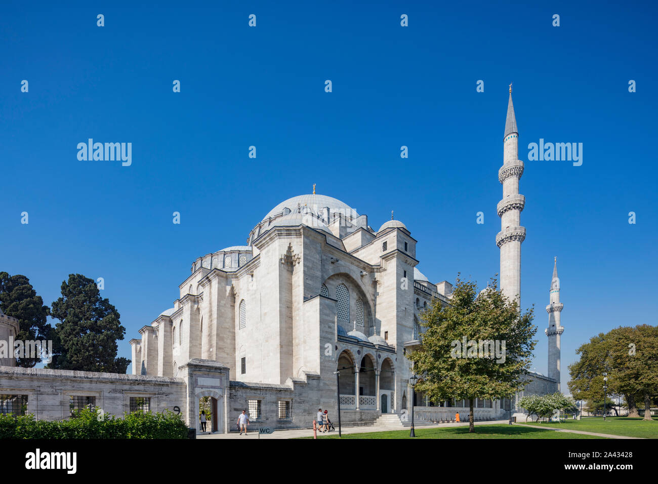 Extérieur, Mosquée de Suleymaniye, Istanbul, Turquie Banque D'Images